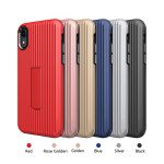 Wholesale iPhone Xr 6.1in Cabin Carbon Style Stand Case (Silver)